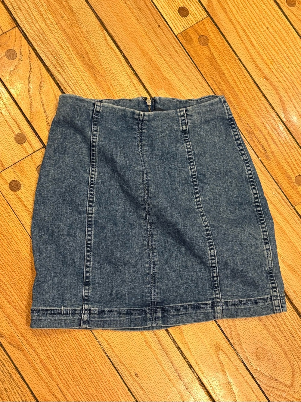 Free People Modern Femme Denim Panel Mini Skirt in Blue size 4 - Picture 3 of 5
